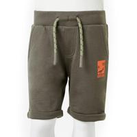 Kindershorts met trekkoord 104 donkerkaki - thumbnail