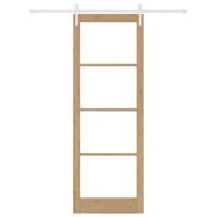 Schuifdeur met beslag ORKDAL massief hout en glas - thumbnail