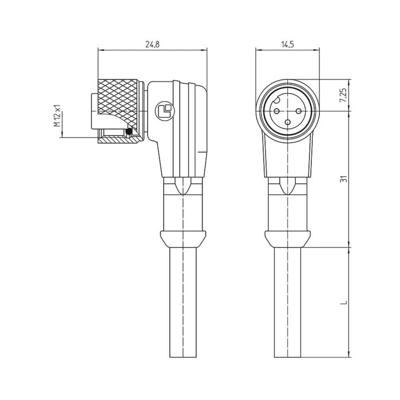 Lutronic 1075 Sensor/actuator connector, geassembleerd M12 Aantal polen (sensoren): 5 Koppeling, haaks 5.00 m 1 stuk(s)
