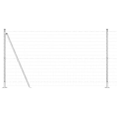 VidaXL Hek met paal zilver 1,2 x 10 m staal