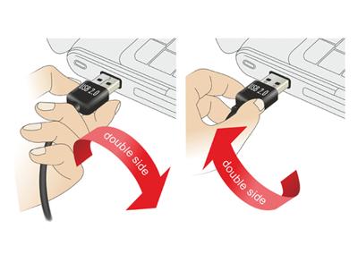 Delock 83369 USB-kabel USB 2.0 USB-A stekker, USB-micro-B stekker 5.00 m Zwart Stekker past op beide manieren, Vergulde steekcontacten, UL gecertificeerd