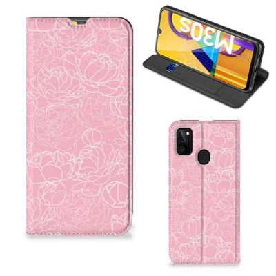 Samsung Galaxy M30s | M21 Smart Cover White Flowers Samsung Galaxy M30s | M21 Smart Cover White Flowers