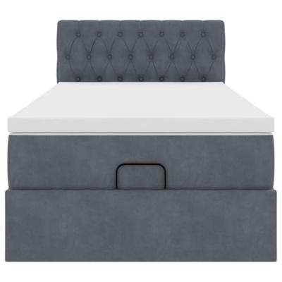 Ottoman bed met matras en LED's 80x200cm fluweel donkergrijs