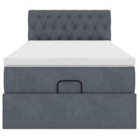 Ottoman bed met matras en LED's 80x200cm fluweel donkergrijs - thumbnail