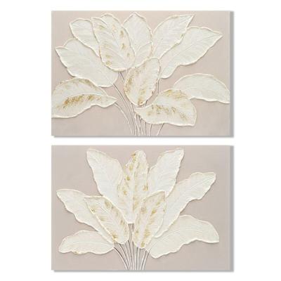 Schilderij Home ESPRIT Wit Beige Lakens Cottage 90 x 3 x 60 cm (2 Stuks)