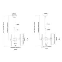 Neomounts NM-C440BLACK TV-plafondbeugel 81,3 cm (32) - 152,4 cm (60) Kantelbaar en zwenkbaar - thumbnail
