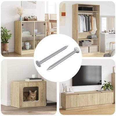 VidaXL Spijkers voor hout 2 stuks zilver ø 3 x 15 mm metaal VidaXL Spijkers voor hout 2 stuks zilver ø 3 x 15 mm metaal