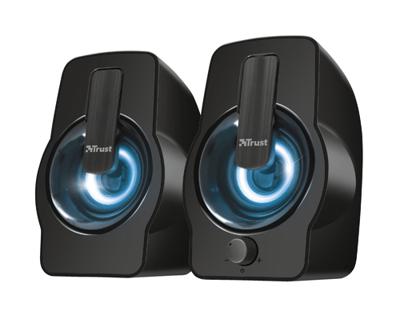 Trust Gemi Met RGB LED verlichte 2.0-luidsprekerset PC speaker Zwart - thumbnail