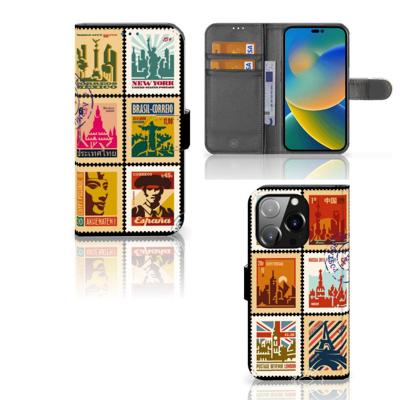iPhone 14 Pro | Flip Cover | Postzegels | Portemonnee hoesje
