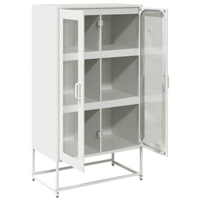 Hoge kast 68x39x123 cm staal wit