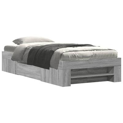 Bedframe bewerkt hout grijs sonoma eikenkleurig 100x200 cm - thumbnail