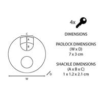 Masterlock 70mm diam. stainless steel padlock - octagonal boron-carbide shrouded - M40EURD - thumbnail