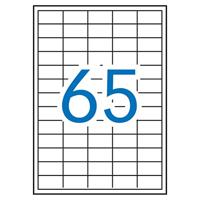 Apli witte etiketten ft 38 x 21,2 mm (b x h), 6.500 stuks, 65 per blad (1283) - thumbnail