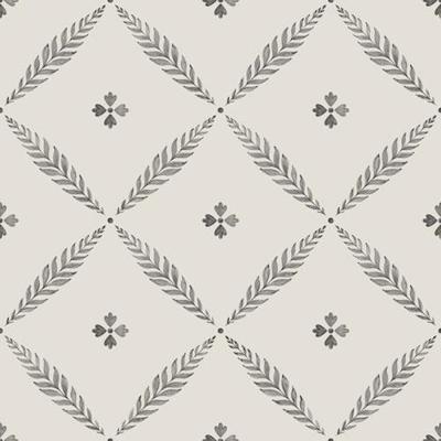 Dutch Wallcoverings Blomstermala - Henry White/Black - Wit/Zwart