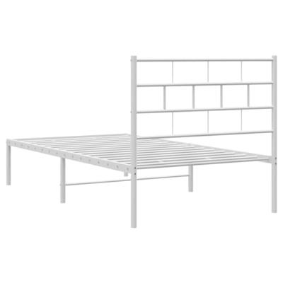 Bedframe met hoofdbord metaal wit 107x203 cm Bedframe met hoofdbord metaal wit 107x203 cm
