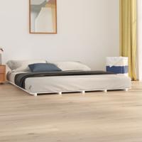 Bedframe massief grenenhout wit 200x200 cm - thumbnail