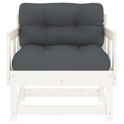 Tuinstoelen met kussens 2 st massief grenenhout wit