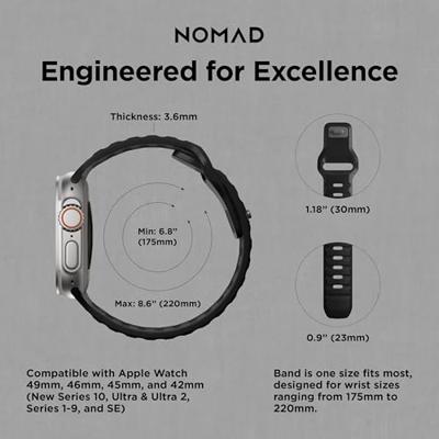Nomad sport strap Apple Watch 42mm / 44mm / 45mm / 49mm zwart