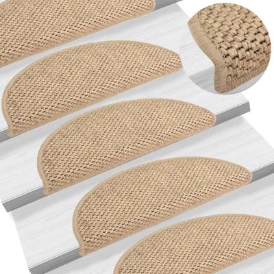 VidaXL Trapmatten zelfklevend 15 st sisal-look 56x17x3 cm zandkleurig