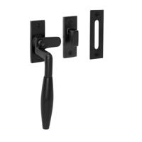 De Oude Deurklink Raamsluiting klassiek, verstevigd, mat zwart, links - thumbnail