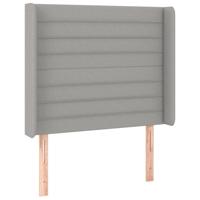 Hoofdbord met randen 83x16x118/128 cm stof lichtgrijs - thumbnail