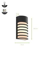 Buitenlamp voordeur e27 &apos;Fulton&apos; zwart design modern 24 cm - thumbnail