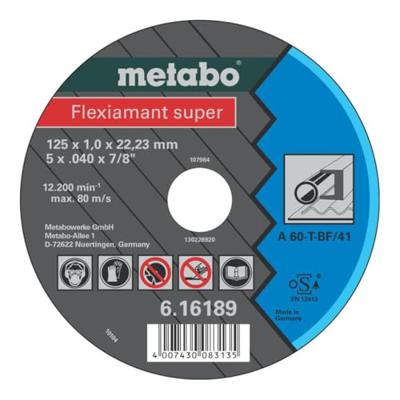 Metabo 616192000 Doorslijpschijf recht 125 mm 25 stuk(s) Blik, Profiel