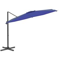 VidaXL Zweefparasol met led-verlichting 400x300 cm azuurblauw - thumbnail