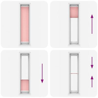 Pliss rolgordijn 45x200 cm stofbreedte 44,4 cm polyester roze