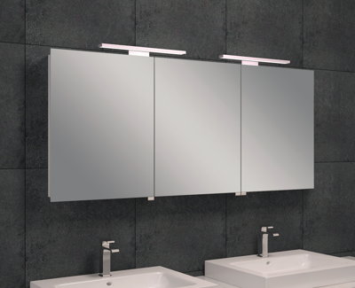 Spiegelkast Wiesbaden met Led Verlichting 140x60 Aluminium