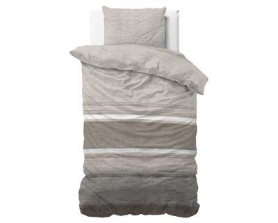 RoyalTextile - FL Stone Stripe Taupe Dekbedovertrek - 200 x 220 RoyalTextile - FL Stone Stripe Taupe Dekbedovertrek - 200 x 220