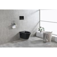 Wiesbaden Vesta Wandcloset Rimless met Bidetkraan - Warm/Koud Water - Mat Zwart - thumbnail