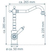 Keukenmengkraan Schutte Old Style Retro Hoge Draaibare Uitloop Chroom Schütte - thumbnail