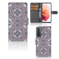 Samsung Galaxy S21 | Bookcase | Flower Tiles - thumbnail