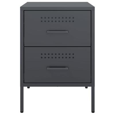 Nachtkastjes 2 st 36x39x50,5 cm staal antracietkleurig