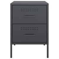 Nachtkastjes 2 st 36x39x50,5 cm staal antracietkleurig - thumbnail