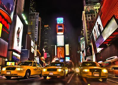 Yellow Cabs at Times Square Yellow Cabs at Times Square