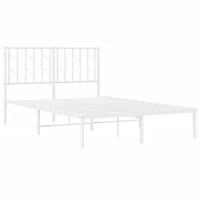 Bedframe met hoofdbord metaal wit 120x190 cm - thumbnail