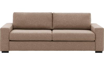 Goossens Bank Lucca bruin, stof, 3-zits, stijlvol landelijk