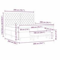 Boxspring bed met matras Donkergrijs 200 x 200 cm Fluweel - thumbnail
