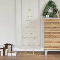 Metalen kerstboom met standaard Goud 125 cm Poedergecoat staal - thumbnail