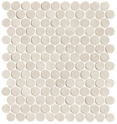 Nobu White round mosaico 2,2cm rond op net van 29x32,5