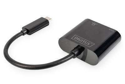 Digitus USB-C, RJ45 Adapter [1x USB-C stekker - 1x RJ45-bus, USB-C bus] DN-3027 Incl. RJ45-bus, Met laadbus, Met USB