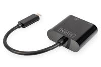 Digitus USB-C, RJ45 Adapter [1x USB-C stekker - 1x RJ45-bus, USB-C bus] DN-3027 Incl. RJ45-bus, Met laadbus, Met USB - thumbnail
