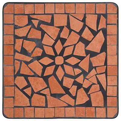 Bijzettafel mozaek keramiek terracottakleurig Bijzettafel mozaek keramiek terracottakleurig