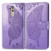 Butterfly Love bloemen reliëf horizontale Flip lederen case voor Huawei mate 20 lite met houder & kaartsleuven & portemonnee (licht paars) - thumbnail