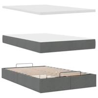 Ottoman bed met matras 120x200cm stof donkergrijs - thumbnail