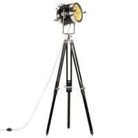 VidaXL Vloerlamp driepoot 171 cm massief mangohout zwart - thumbnail