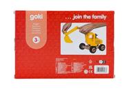 Goki houten graafmachine geel - thumbnail