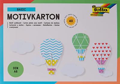 Fotokarton folia a6 40vel met basisdesigns assorti